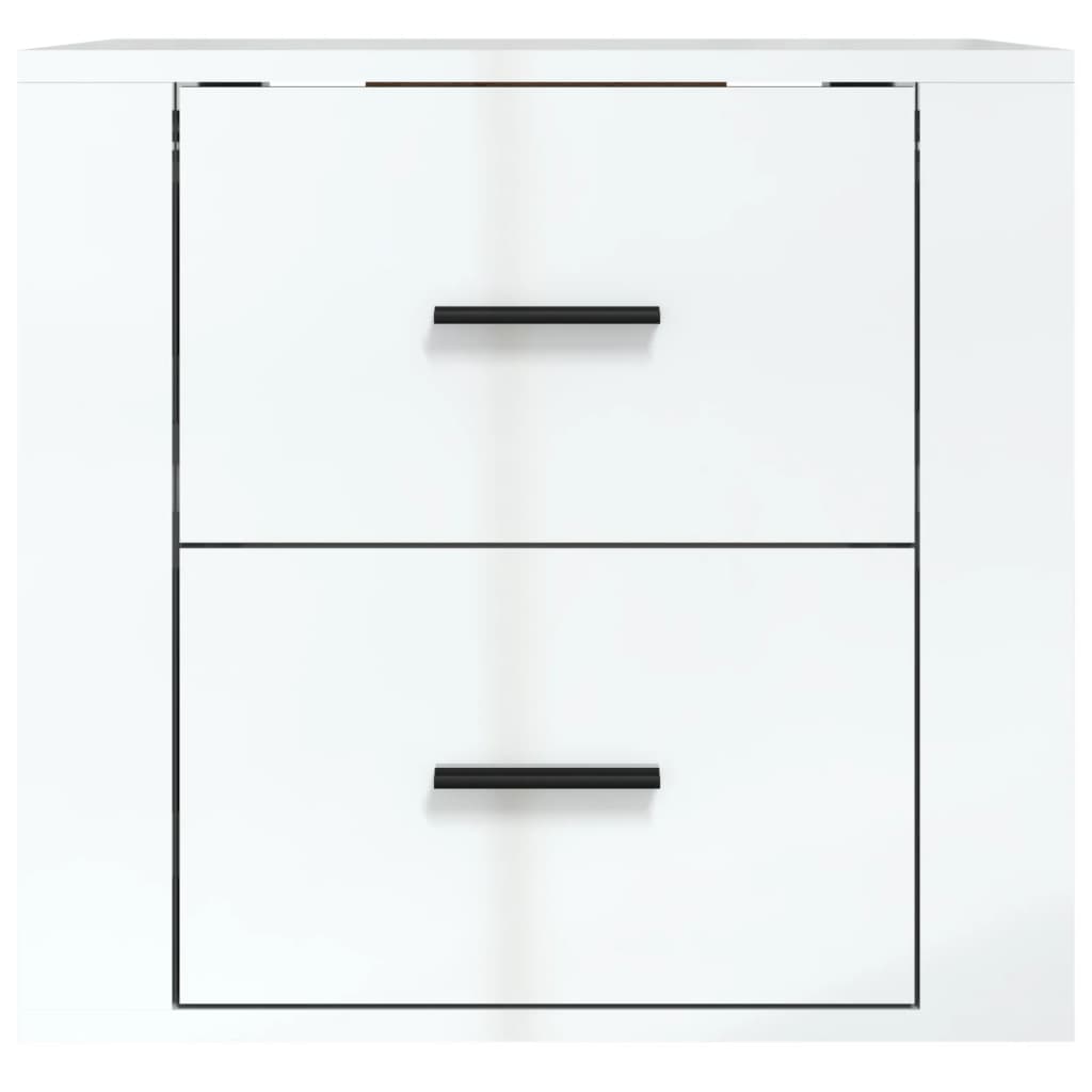 Table de chevet murale Blanc brillant 50x36x47 cm