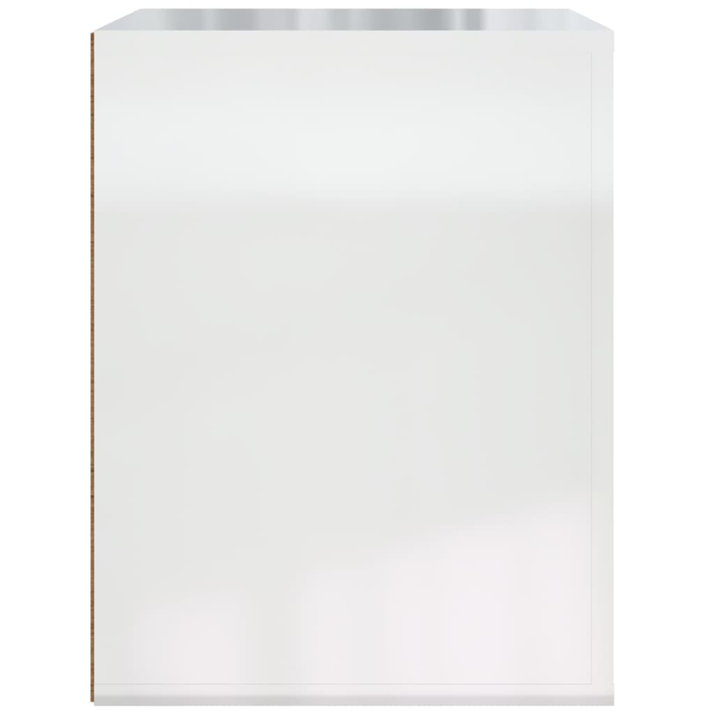 Table de chevet murale Blanc brillant 50x36x47 cm