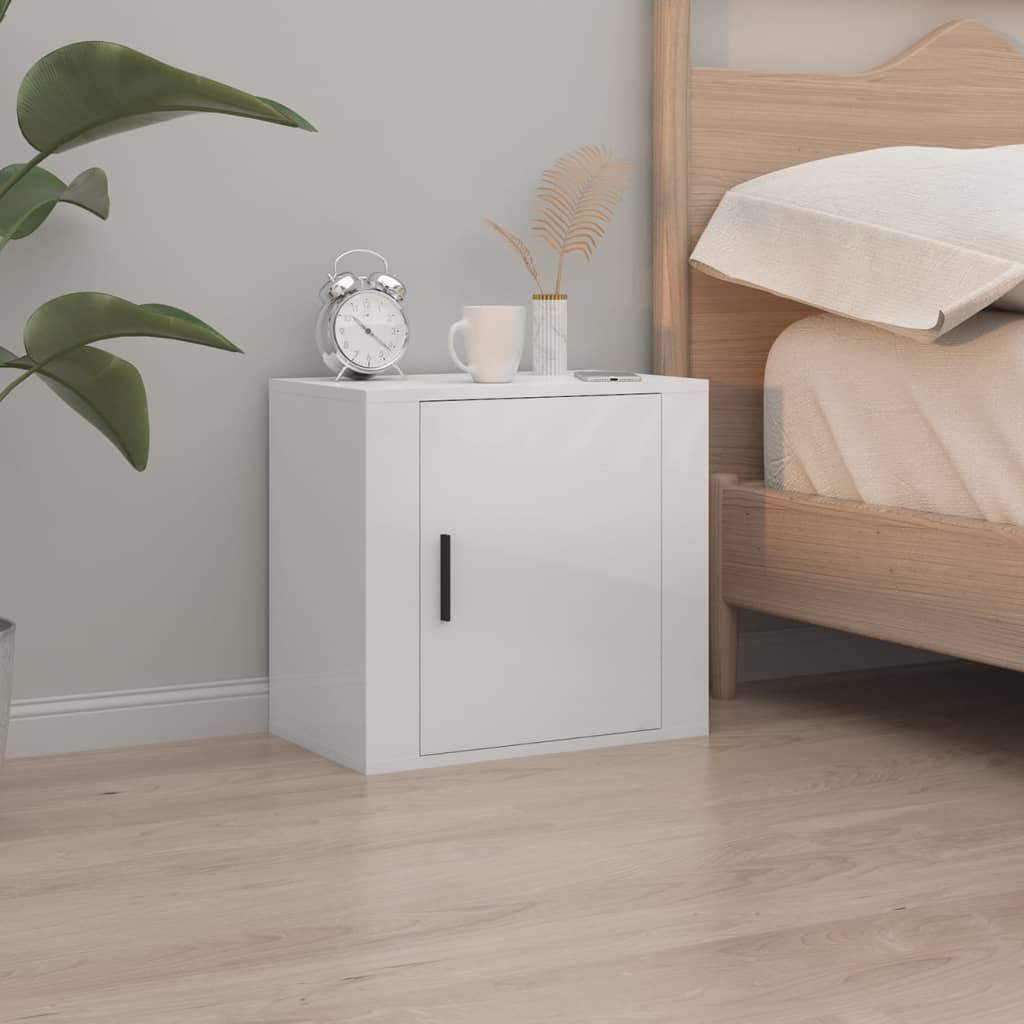 Tables de chevet murales 2 pcs Blanc brillant 50x30x47 cm - XIOS