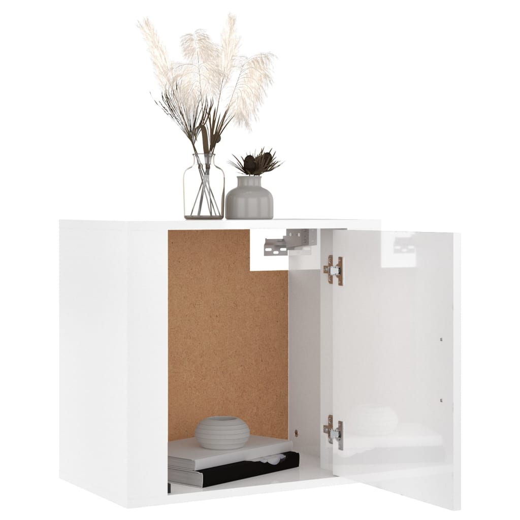 Tables de chevet murales 2 pcs Blanc brillant 50x30x47 cm - XIOS