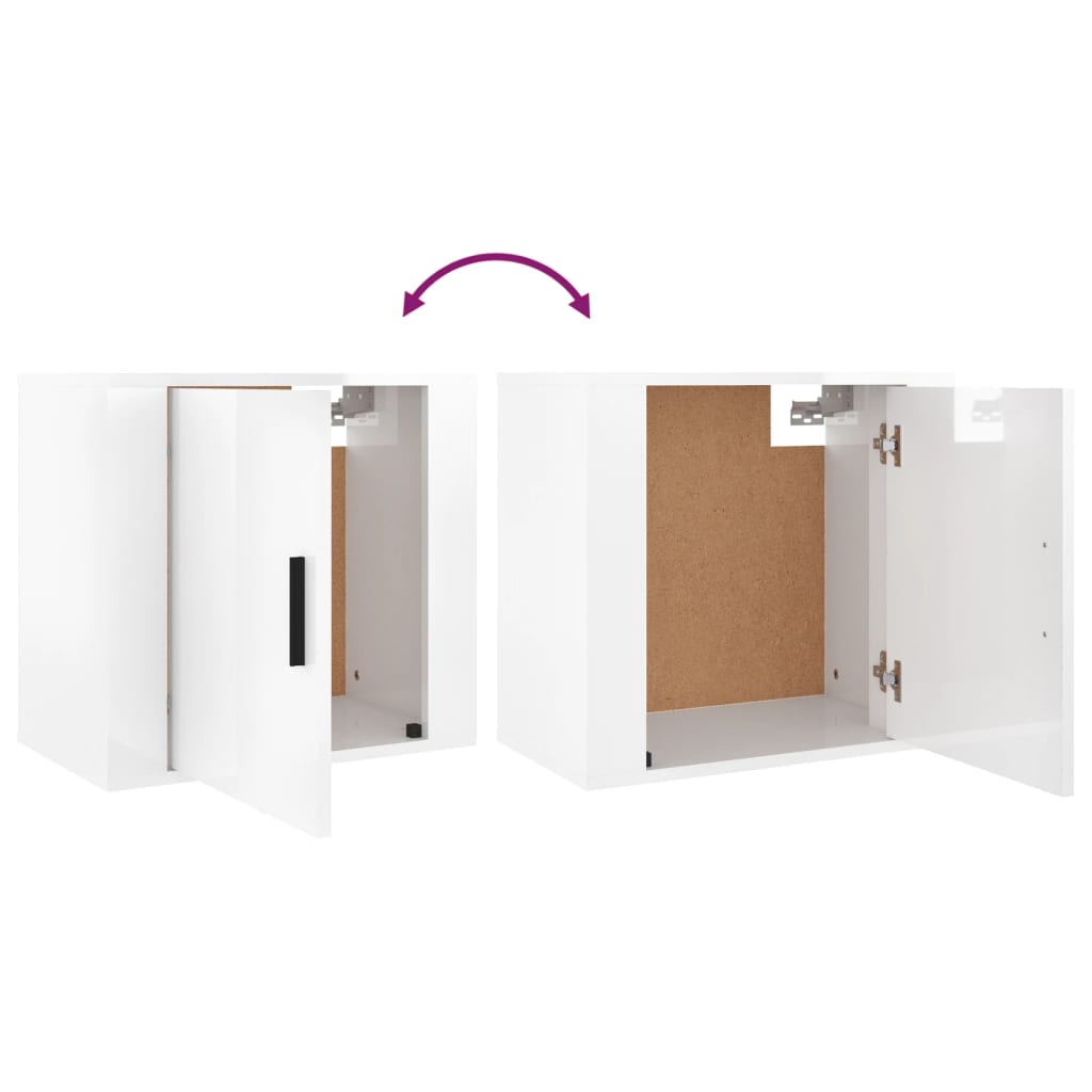 Tables de chevet murales 2 pcs Blanc brillant 50x30x47 cm - XIOS