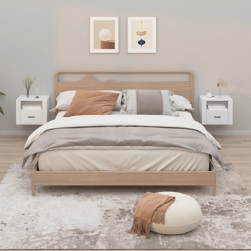 Tables de chevet murales 2 pcs Blanc 50x36x40 cm - XIOS