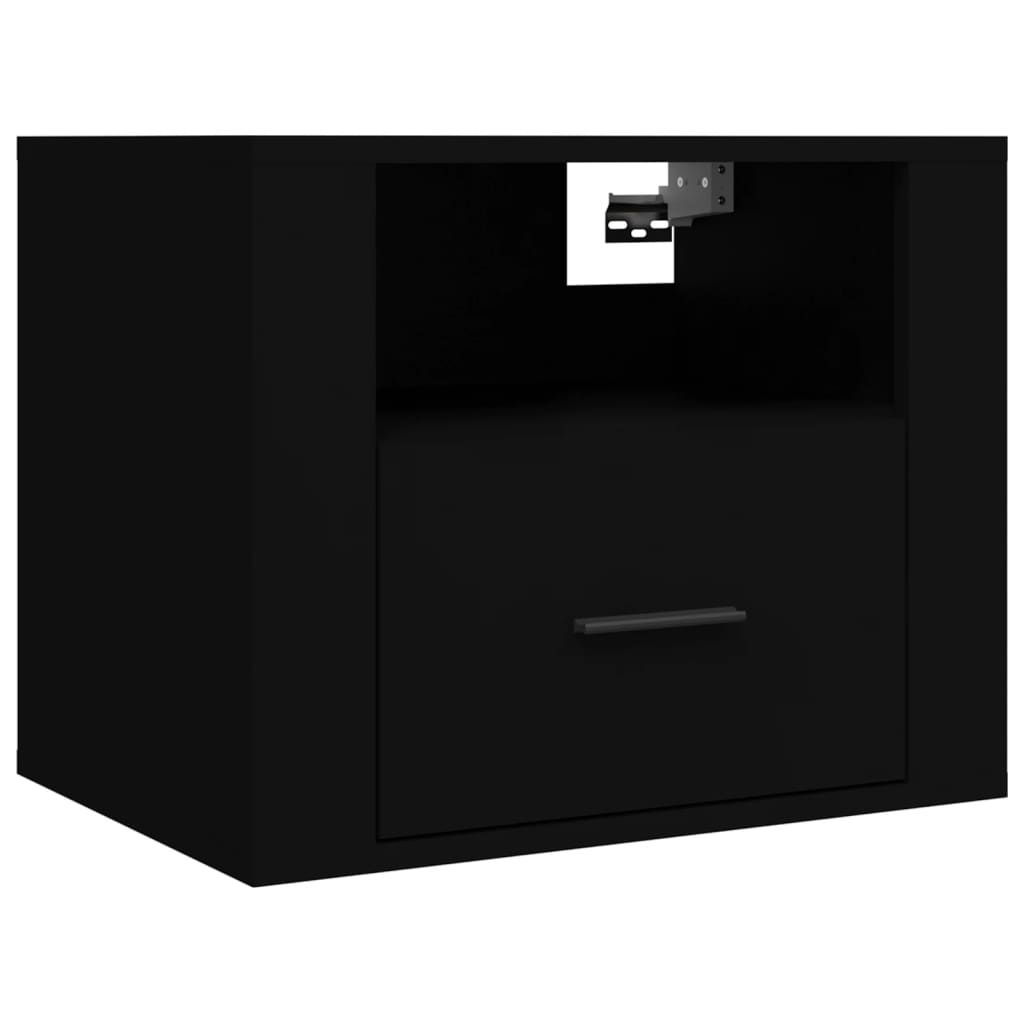Table de chevet murale Noir 50x36x40 cm - XIOS