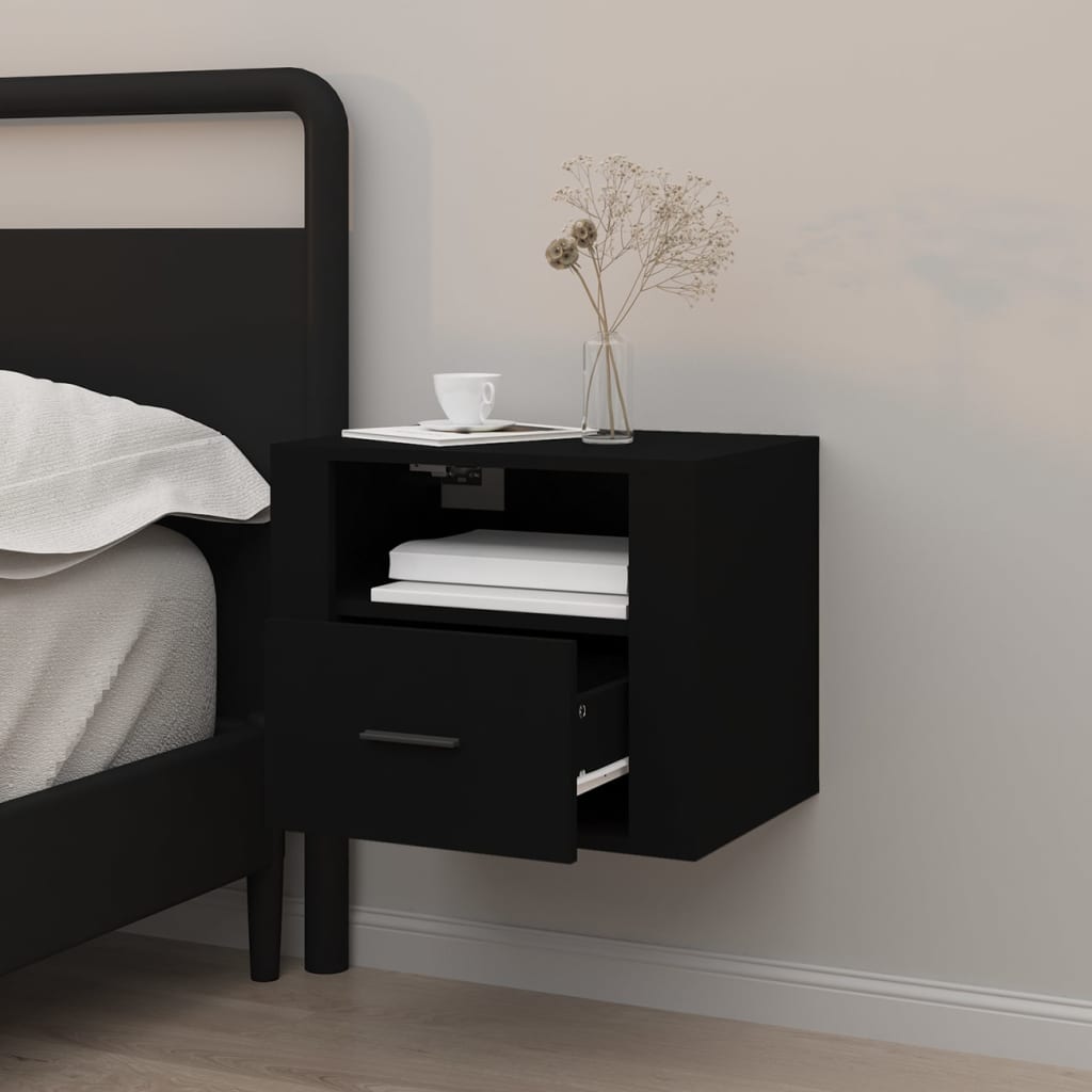 Table de chevet murale Noir 50x36x40 cm - XIOS