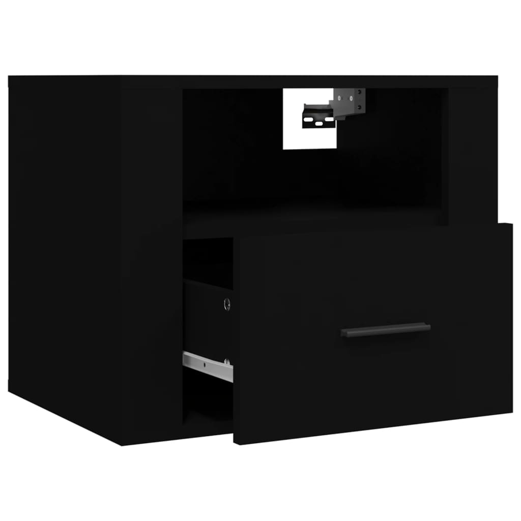 Table de chevet murale Noir 50x36x40 cm - XIOS