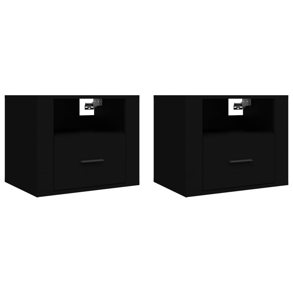 Tables de chevet murales 2 pcs Noir 50x36x40 cm - XIOS