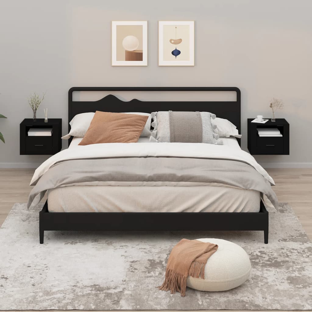 Tables de chevet murales 2 pcs Noir 50x36x40 cm - XIOS