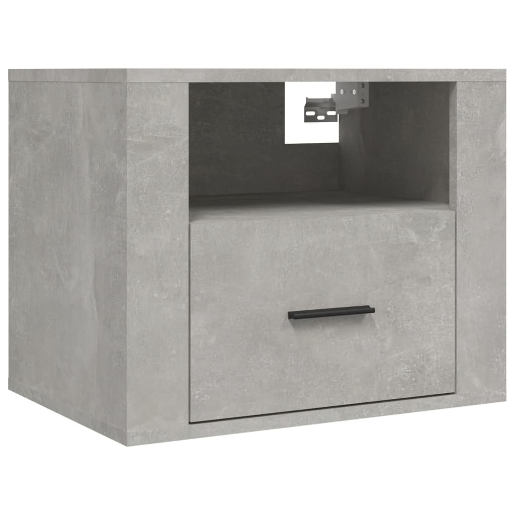 Table de chevet murale Gris béton 50x36x40 cm - XIOS