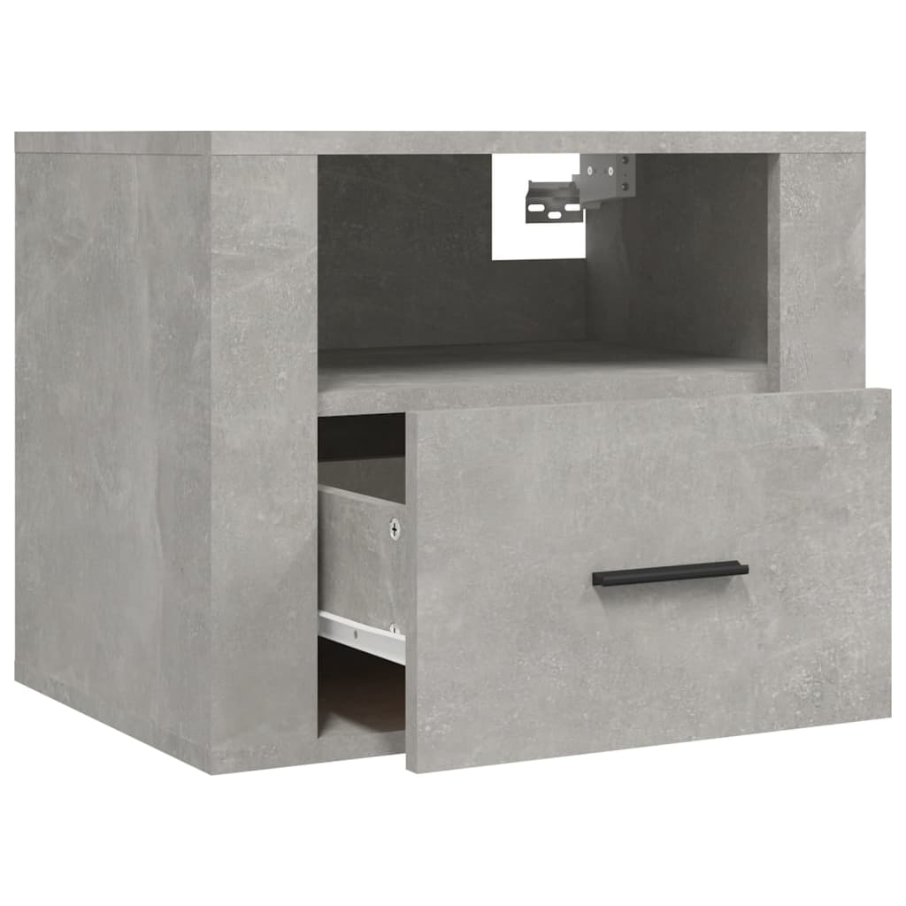 Table de chevet murale Gris béton 50x36x40 cm - XIOS