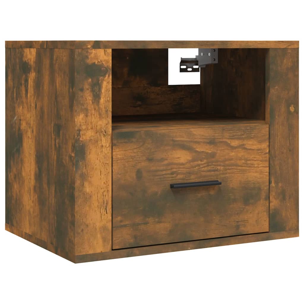 Table de chevet murale Chêne fumé 50x36x40 cm - XIOS