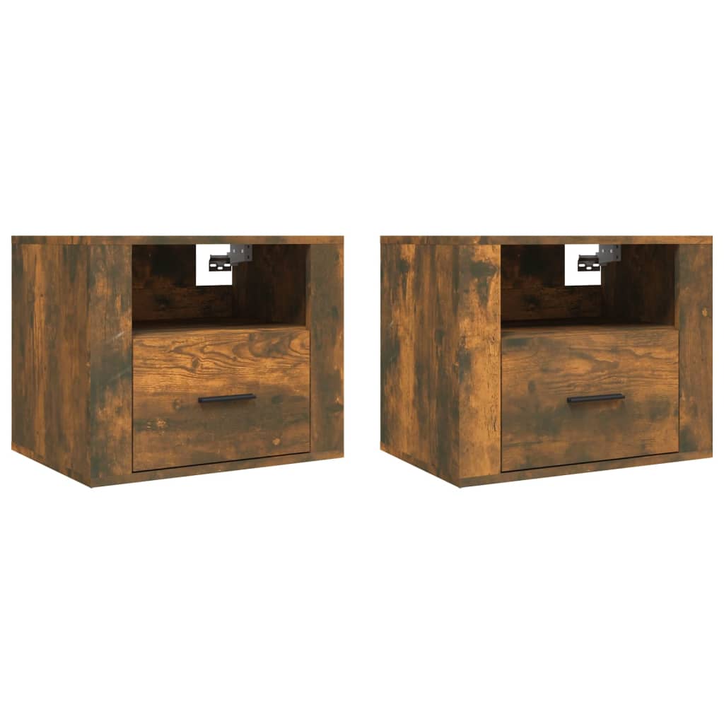 Tables de chevet murales 2 pcs Chêne fumé 50x36x40 cm - XIOS