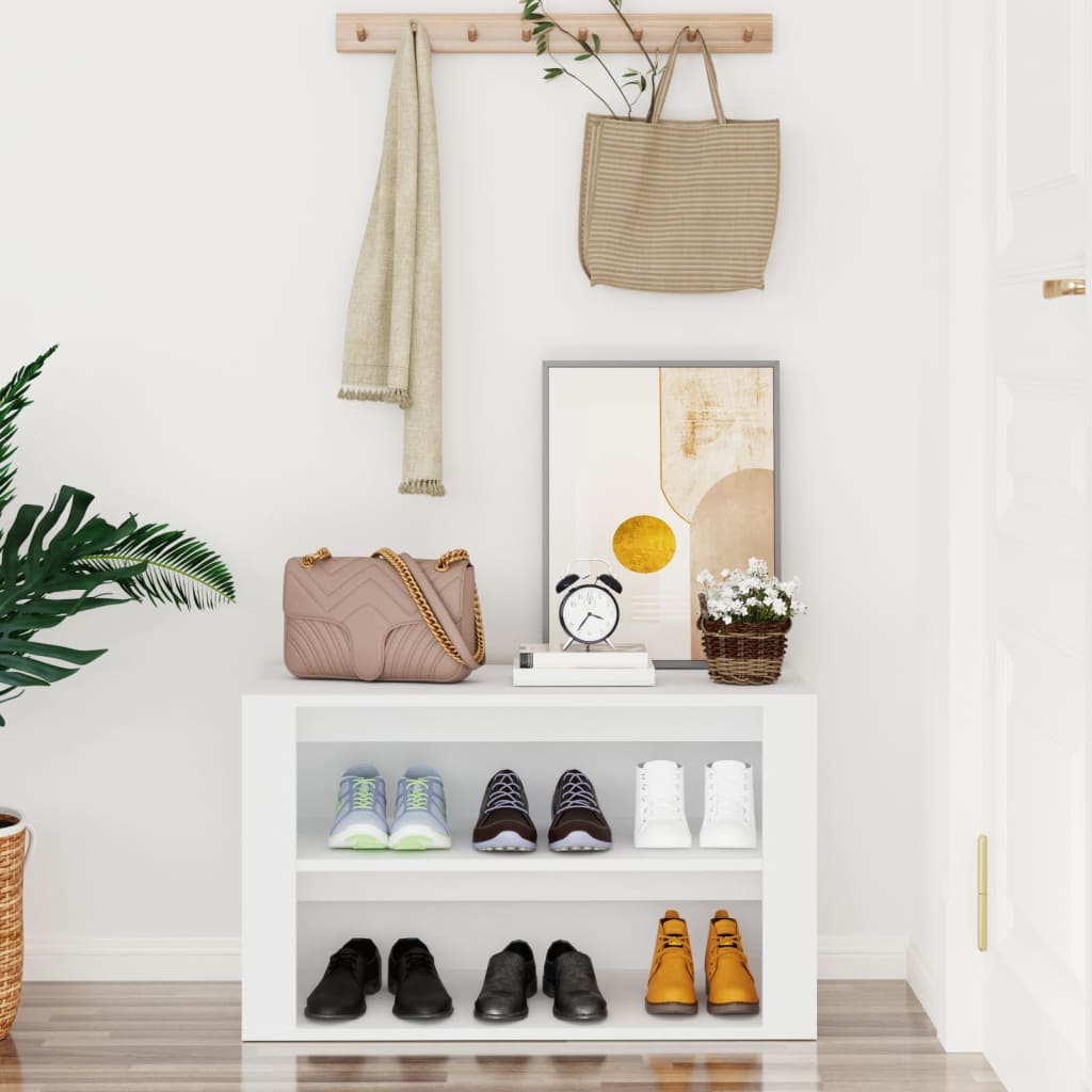 Étagère à chaussures Blanc 75x35x45 cm Bois d'ingénierie - XIOS