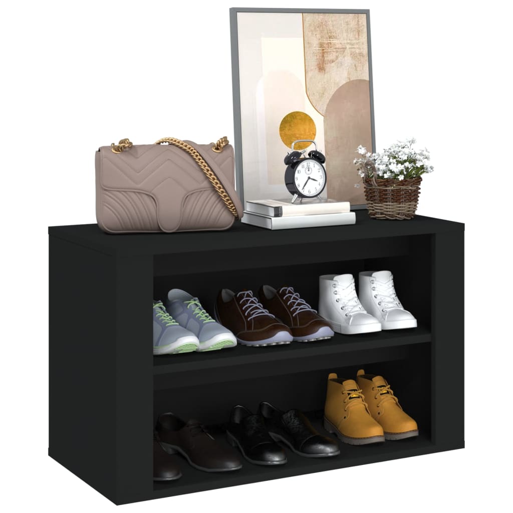 Étagère à chaussures Noir 75x35x45 cm Bois d'ingénierie - XIOS