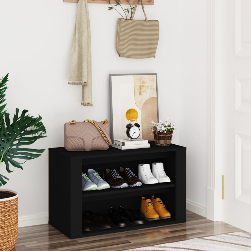 Étagère à chaussures Noir 75x35x45 cm Bois d'ingénierie - XIOS