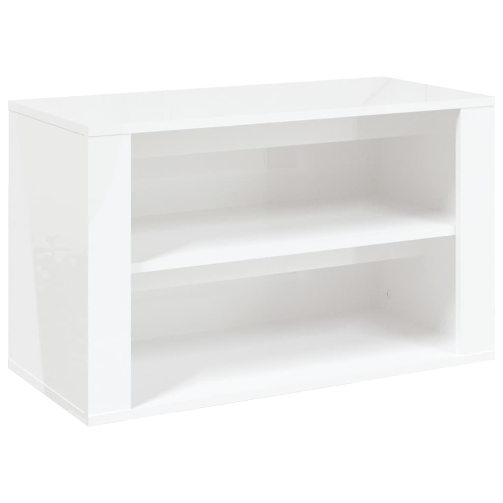 Étagère à chaussures Blanc brillant 75x35x45 cm Bois ingénierie - XIOS