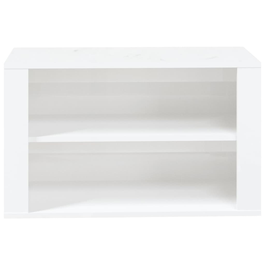 Étagère à chaussures Blanc brillant 75x35x45 cm Bois ingénierie - XIOS