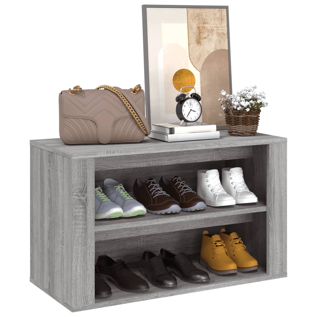 Étagère à chaussures Sonoma gris 75x35x45 cm Bois d'ingénierie - XIOS