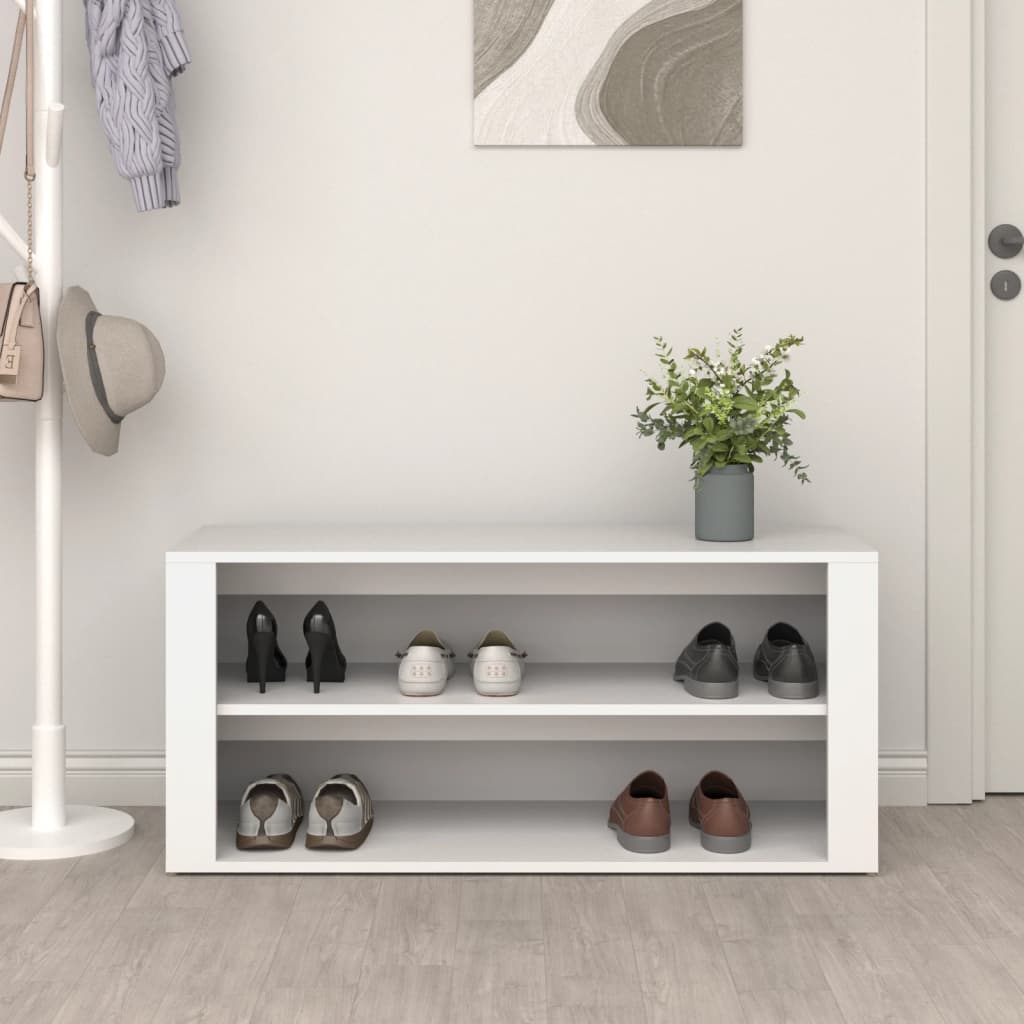Étagère à chaussures Blanc 100x35x45 cm Bois d'ingénierie - XIOS
