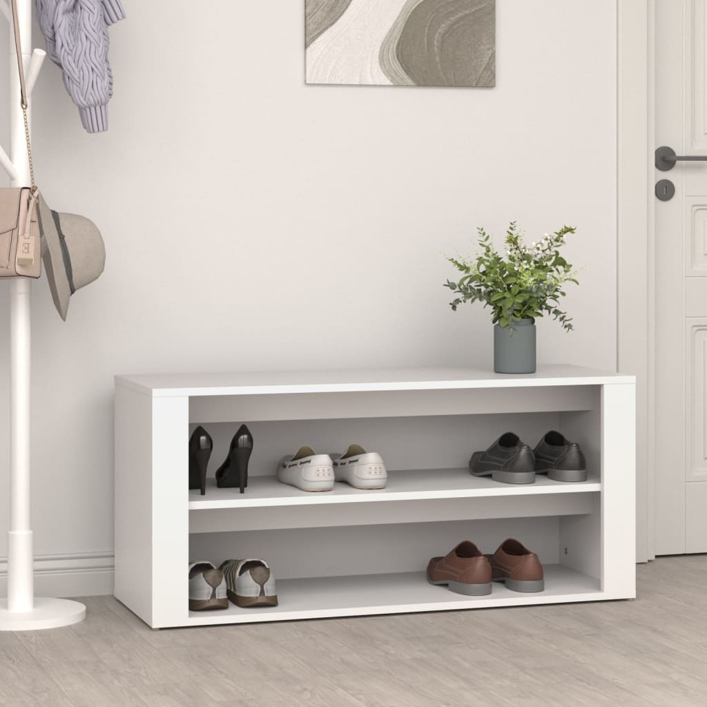 Étagère à chaussures Blanc 100x35x45 cm Bois d'ingénierie - XIOS