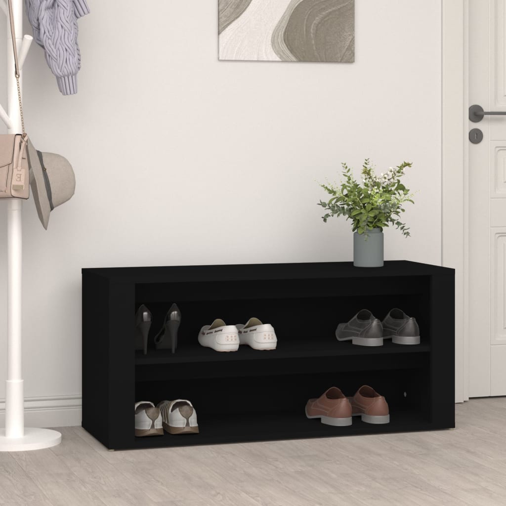 Étagère à chaussures Noir 100x35x45 cm Bois d'ingénierie - XIOS