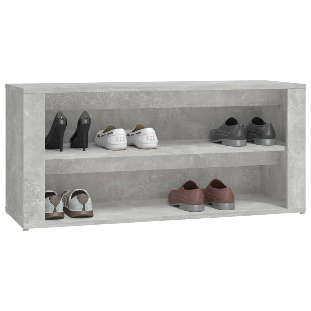 Étagère à chaussures Gris béton 100x35x45 cm Bois d'ingénierie - XIOS