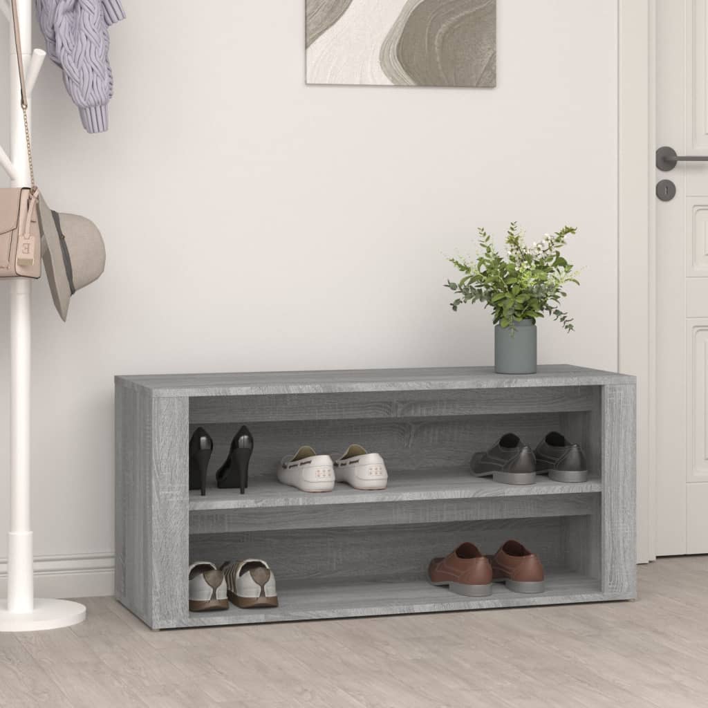 Étagère à chaussures Gris béton 100x35x45 cm Bois d'ingénierie - XIOS