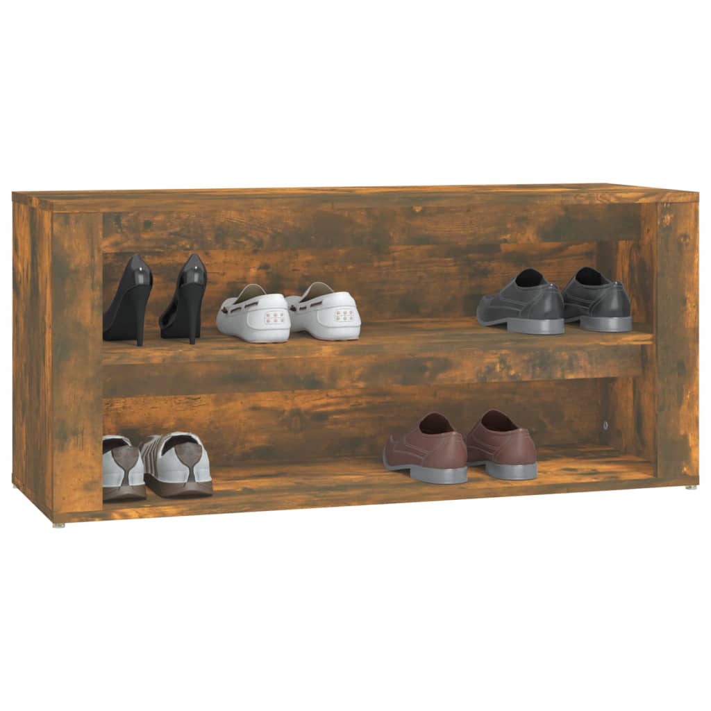 Étagère à chaussures Chêne fumé 100x35x45 cm Bois d'ingénierie - XIOS