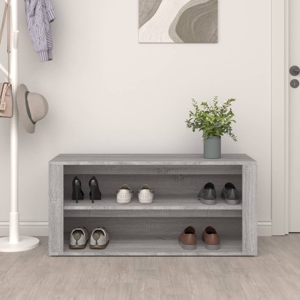 Étagère à chaussures Sonoma gris 100x35x45 cm Bois d'ingénierie - XIOS