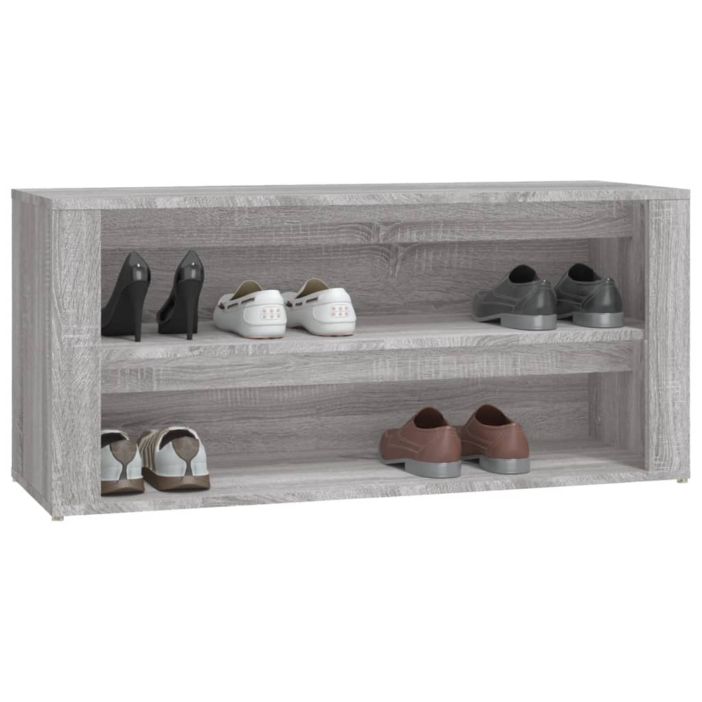 Étagère à chaussures Sonoma gris 100x35x45 cm Bois d'ingénierie - XIOS