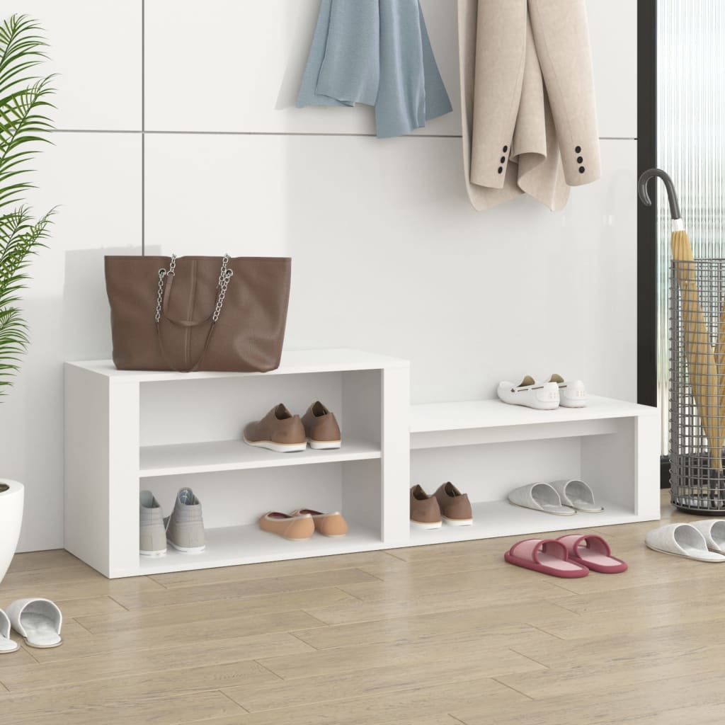 Armoire à chaussures Blanc 150x35x45 cm Bois d'ingénierie - XIOS