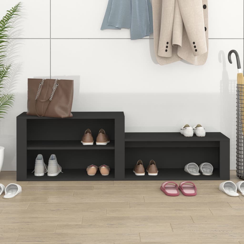 Armoire à chaussures Noir 150x35x45 cm Bois d'ingénierie - XIOS