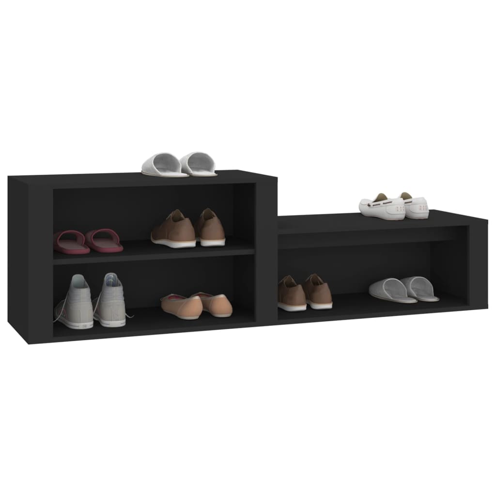 Armoire à chaussures Noir 150x35x45 cm Bois d'ingénierie - XIOS