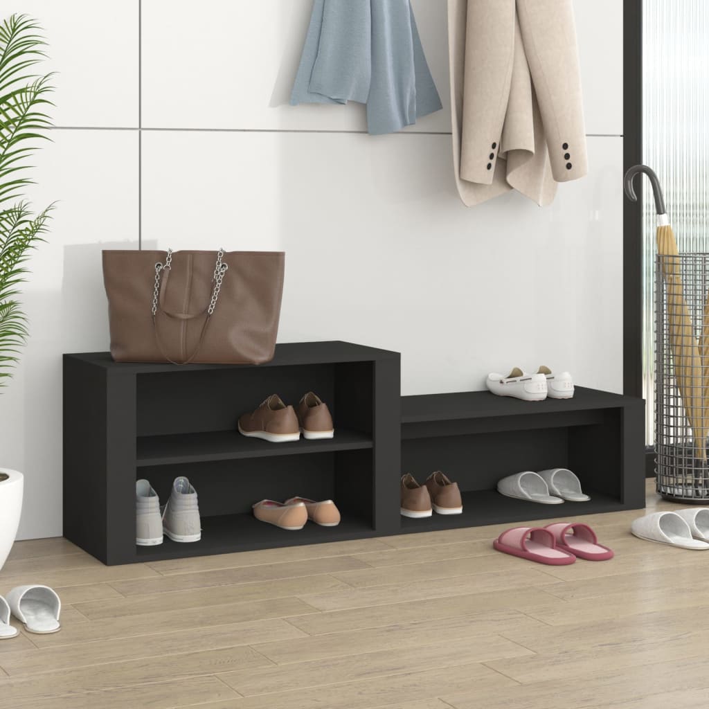 Armoire à chaussures Noir 150x35x45 cm Bois d'ingénierie - XIOS