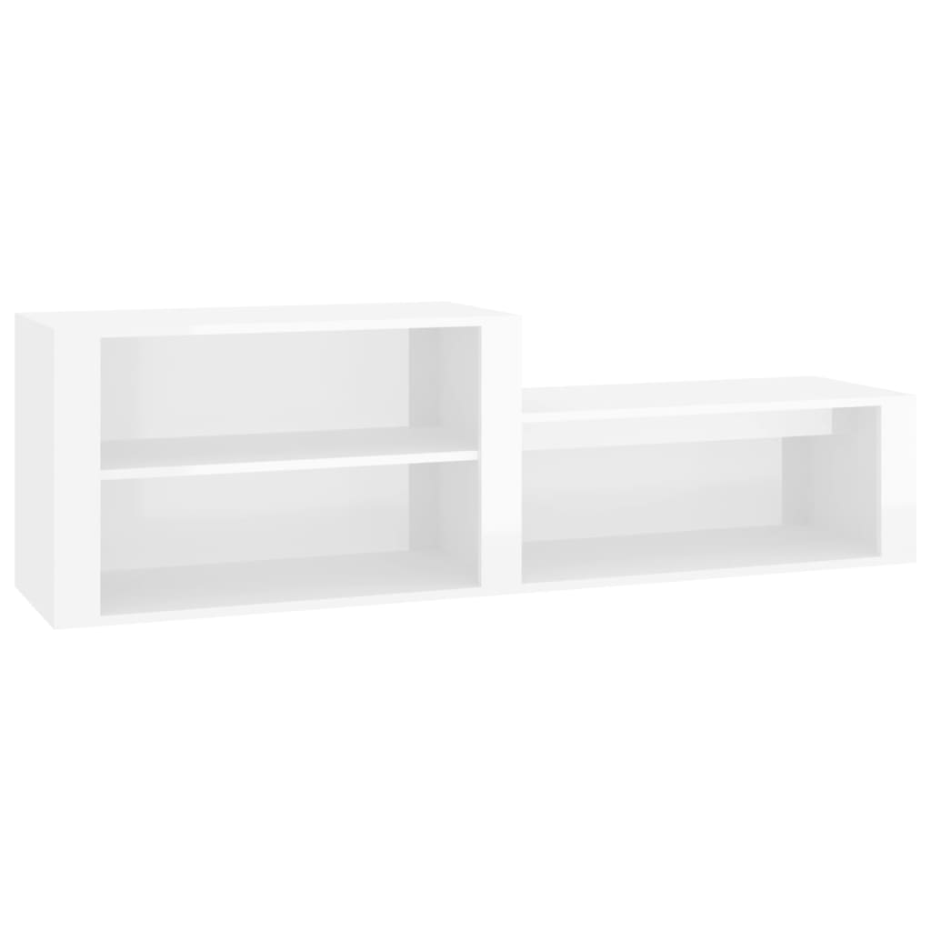 Armoire à chaussure Blanc brillant 150x35x45 cm Bois ingénierie - XIOS