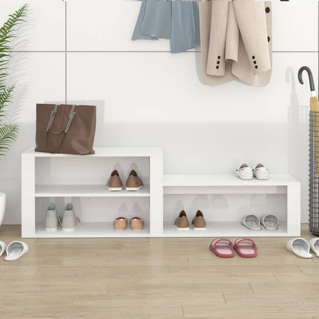 Armoire à chaussure Blanc brillant 150x35x45 cm Bois ingénierie - XIOS