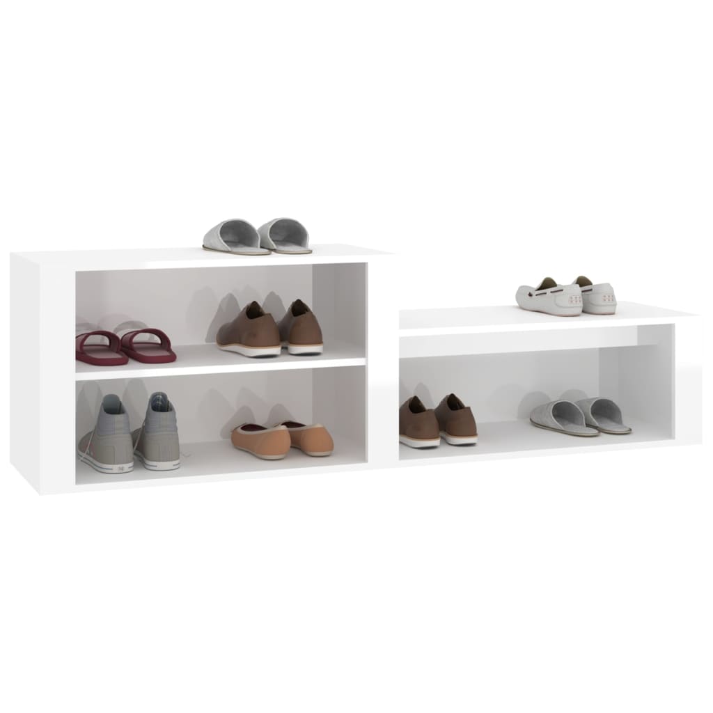 Armoire à chaussure Blanc brillant 150x35x45 cm Bois ingénierie - XIOS