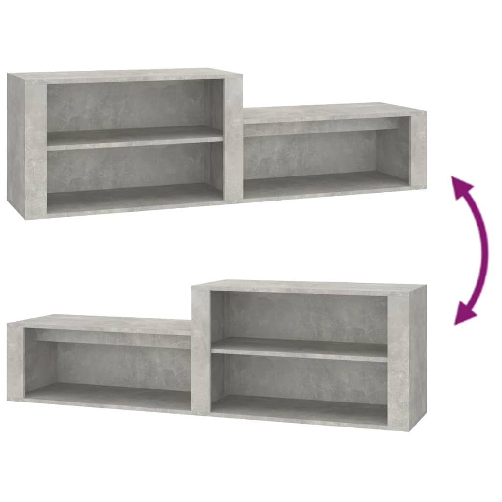 Armoire à chaussures Gris béton 150x35x45 cm Bois d'ingénierie - XIOS