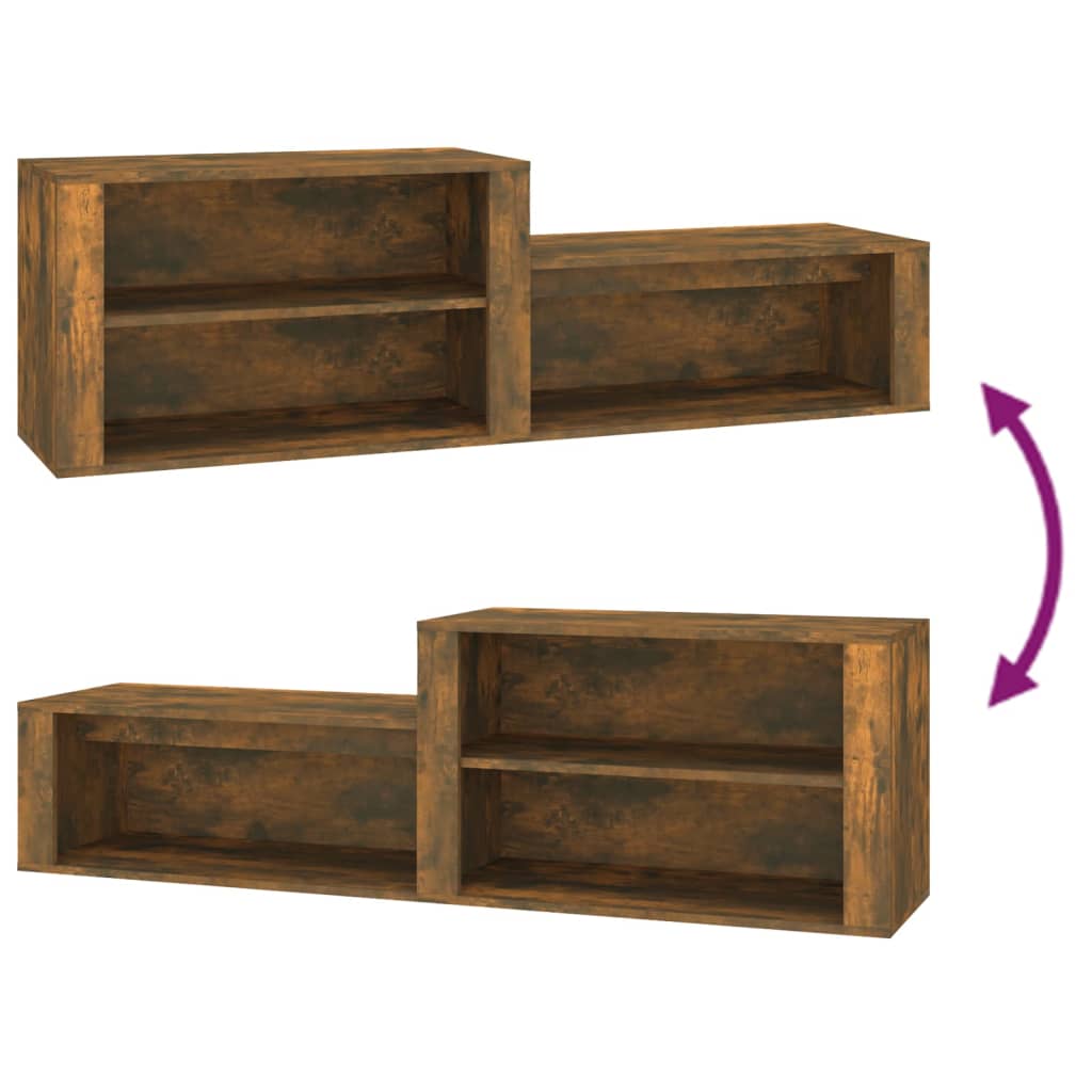 Armoire à chaussures Chêne fumé 150x35x45 cm Bois d'ingénierie - XIOS