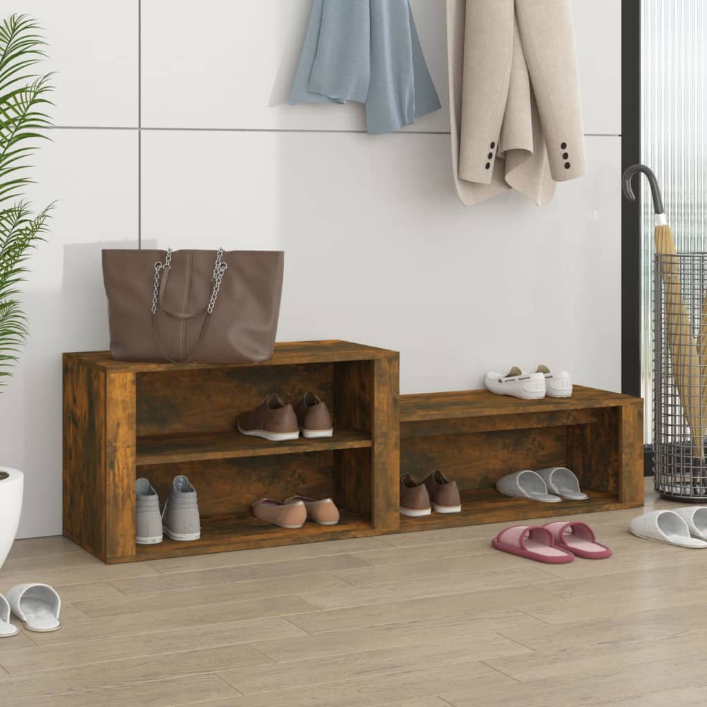 Armoire à chaussures Chêne fumé 150x35x45 cm Bois d'ingénierie - XIOS