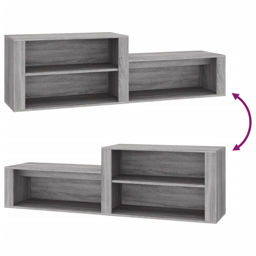 Armoire à chaussures Sonoma gris 150x35x45 cm Bois d'ingénierie - XIOS