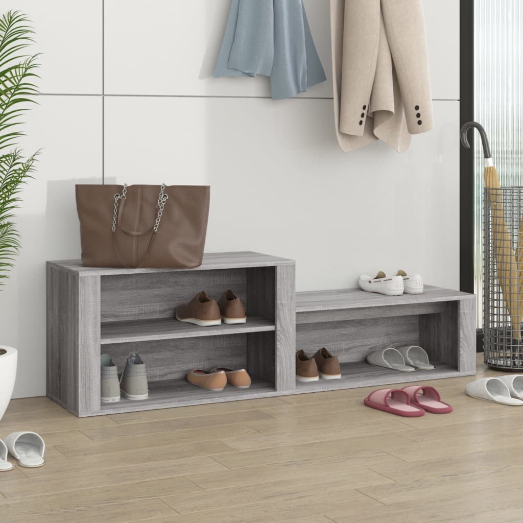 Armoire à chaussures Sonoma gris 150x35x45 cm Bois d'ingénierie - XIOS