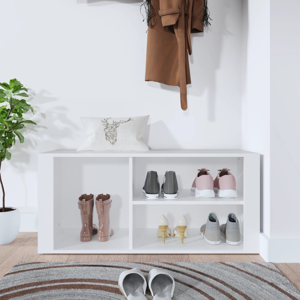 Armoire à chaussures Blanc 100x35x45 cm Bois d'ingénierie - XIOS