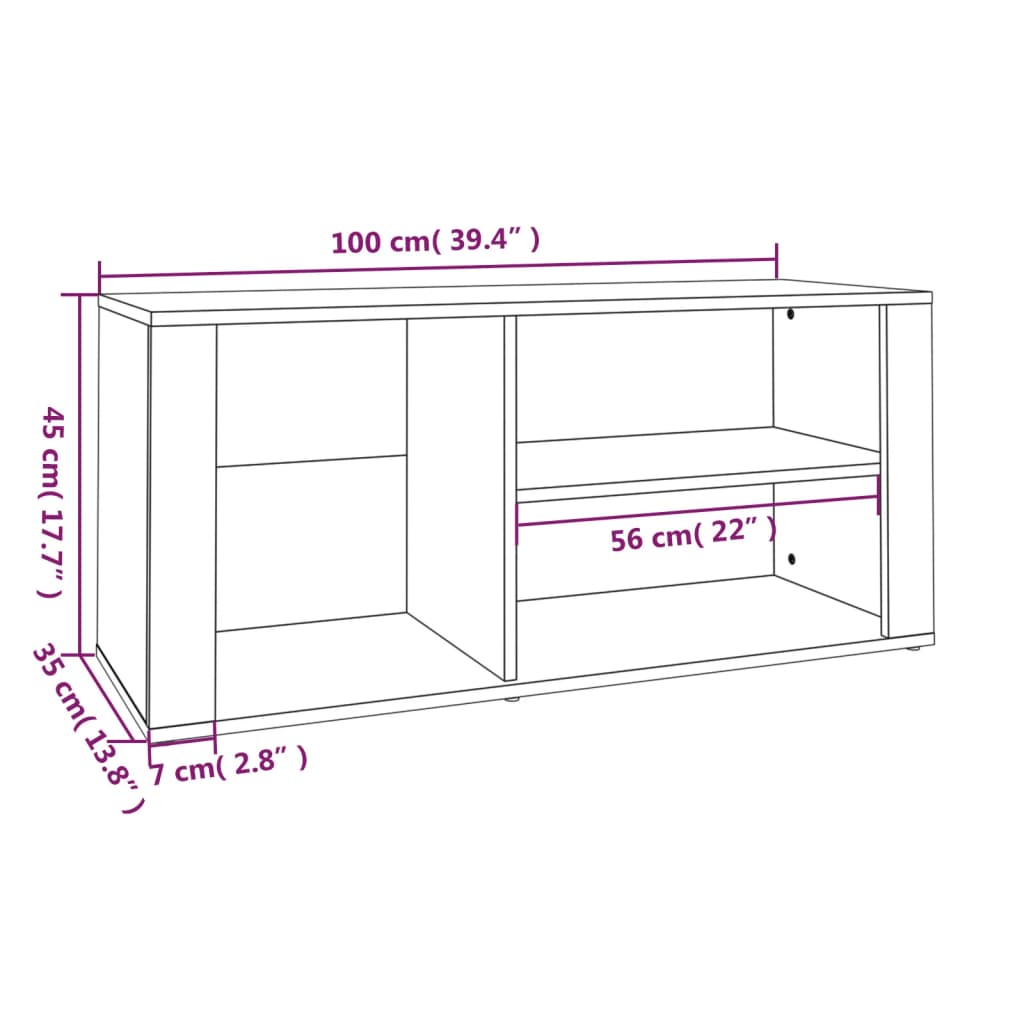Armoire à chaussures Blanc 100x35x45 cm Bois d'ingénierie - XIOS