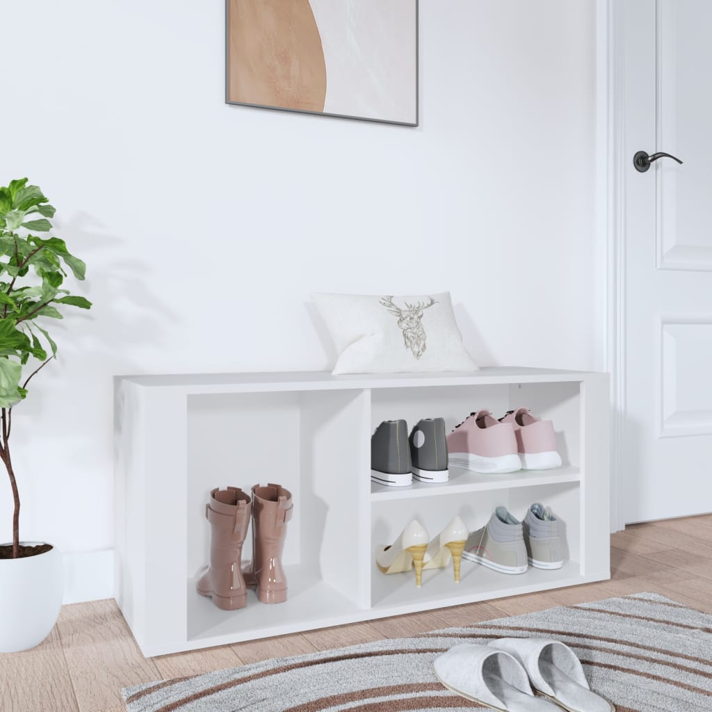 Armoire à chaussures Blanc 100x35x45 cm Bois d'ingénierie - XIOS