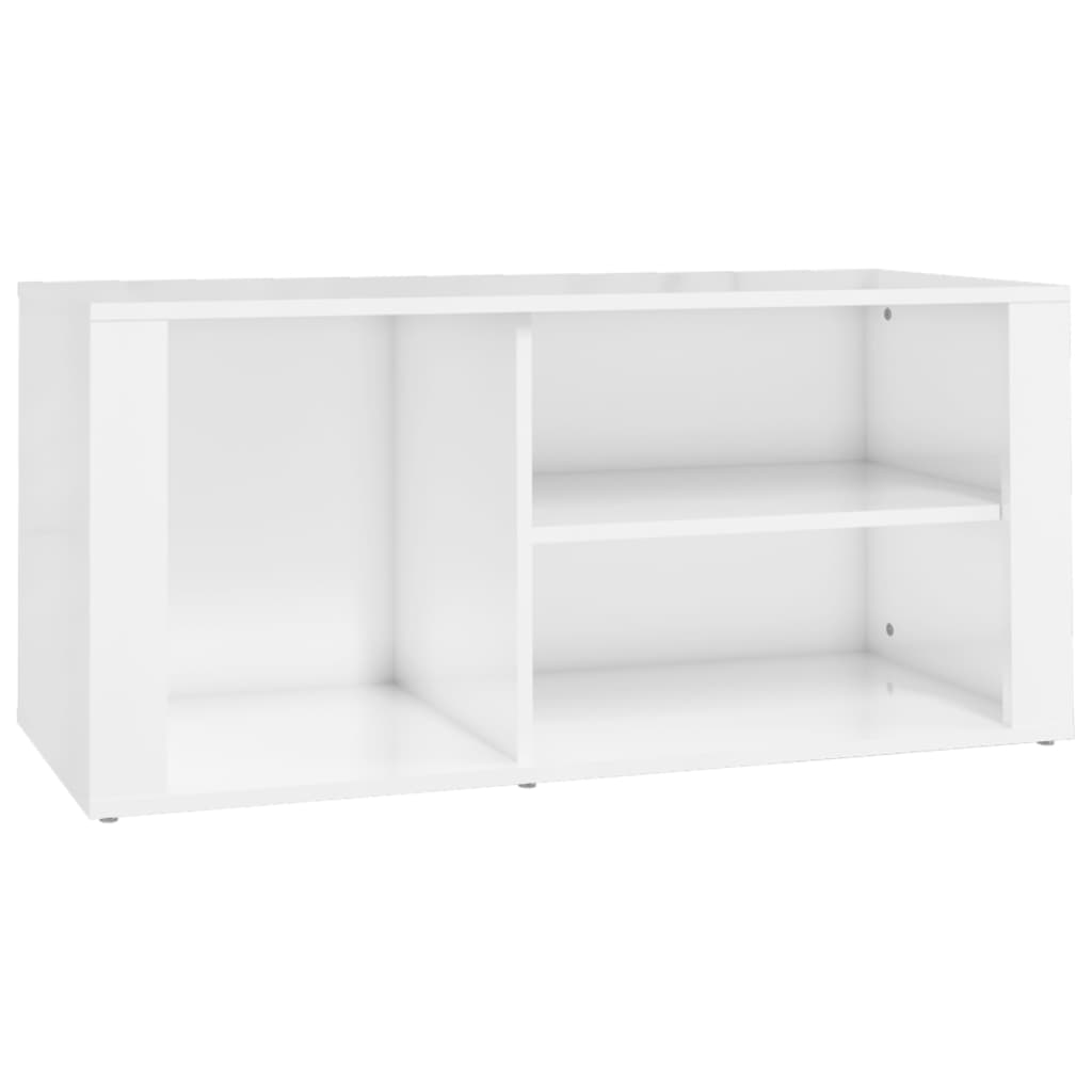 Armoire à chaussure Blanc brillant 100x35x45 cm Bois ingénierie - XIOS