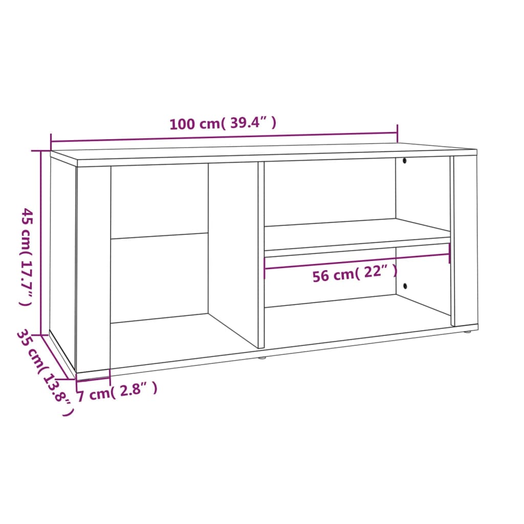 Armoire à chaussure Blanc brillant 100x35x45 cm Bois ingénierie - XIOS