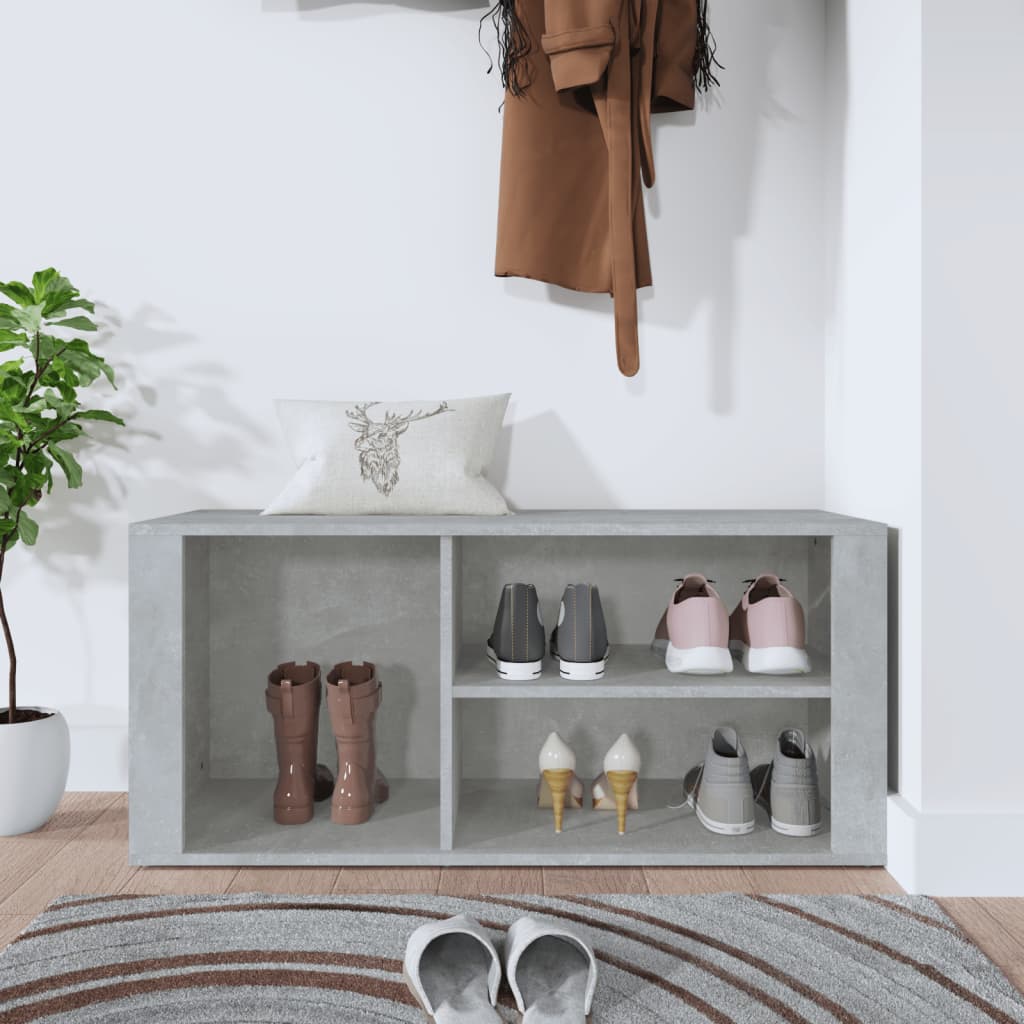 Armoire à chaussures Gris béton 100x35x45 cm Bois d'ingénierie - XIOS