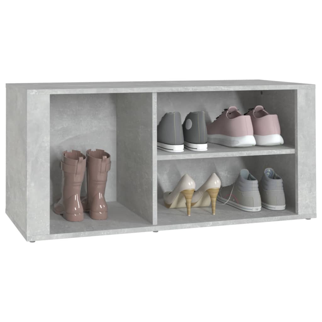 Armoire à chaussures Gris béton 100x35x45 cm Bois d'ingénierie - XIOS