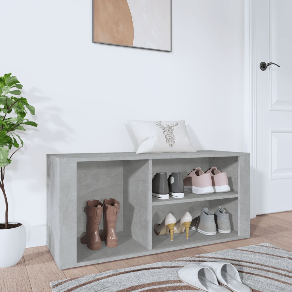 Armoire à chaussures Gris béton 100x35x45 cm Bois d'ingénierie - XIOS