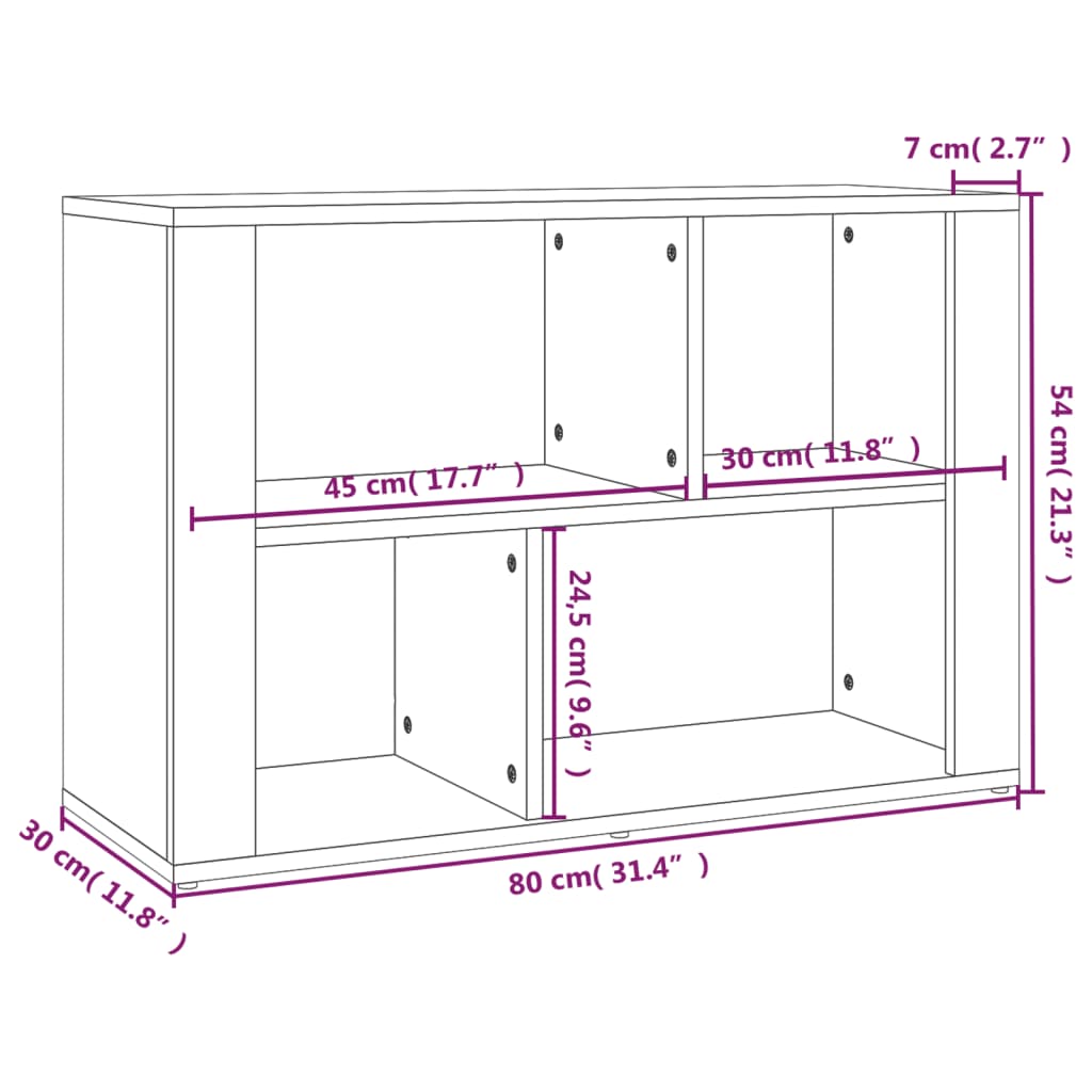 Buffet Blanc 80x30x54 cm Bois d'ingénierie - XIOS